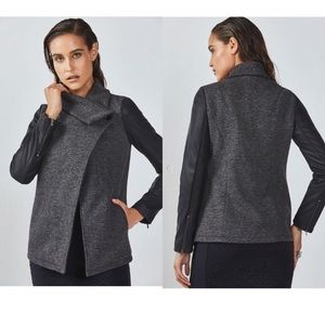 Fabletics Milano Moto Coat Size L Grey